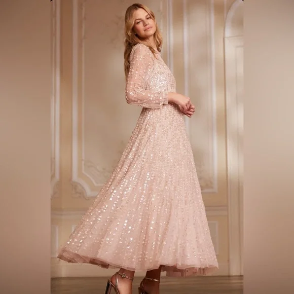 Raindrop Long Sleeve Ankle Gown Needle & Thread NWT - Picture 3 of 7